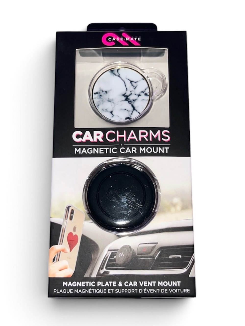 New case-mate Black and White Marble Magnetic Car Mount